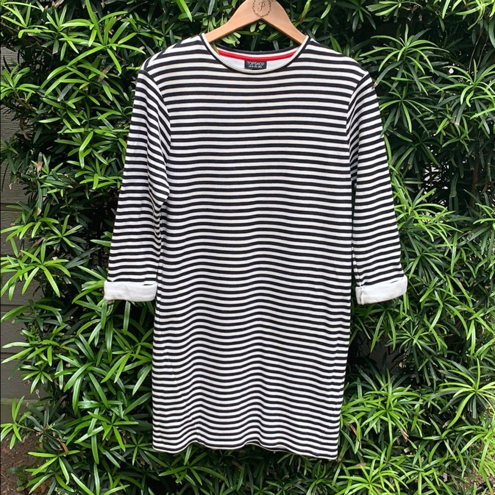 Topshop black & white striped dress